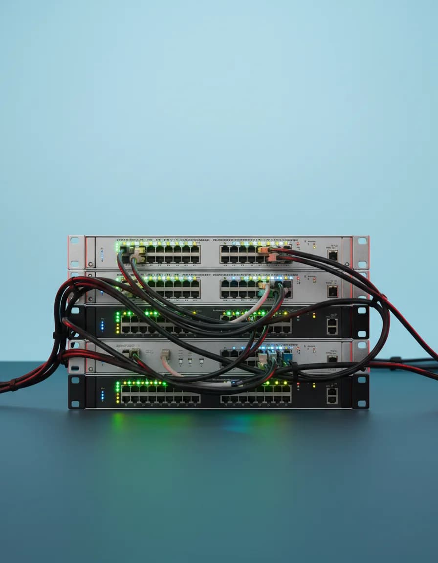 Network switch ve rack ekipmanları
